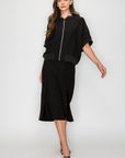 JOH | Katy Stretch Knit Crepe Zipper Jacket