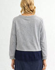 JOH Apparel Julia Heather Grey Eyelet Cardigan