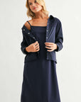 JOH Apparel Jasper Navy Square Neck Midi Dress