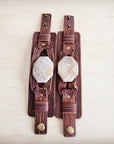 Fossil Corral Stone Wide Leather Cuff Bracelet