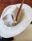 Hand-Painted Python Boho Western Cowgirl Hat & Band-Gold 987e