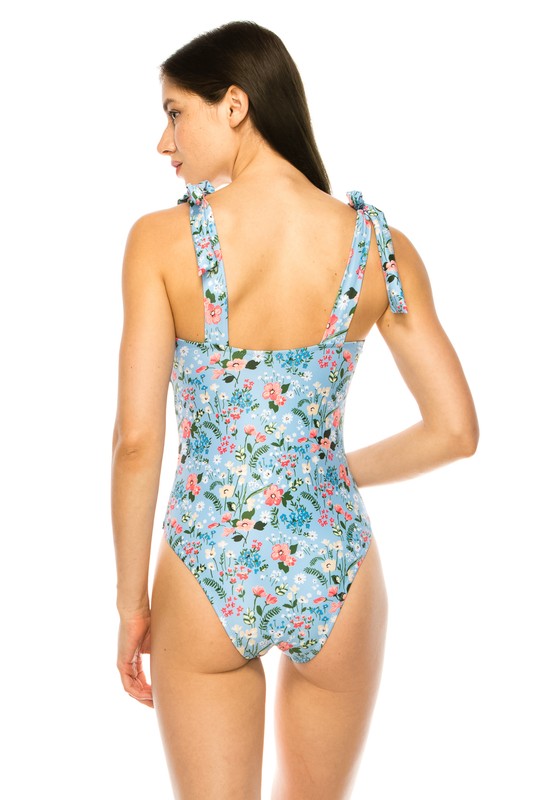 One Piece Bathing Suit Floral Print