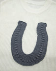 Western Horseshoe Crochet Short Sleeve Sweater