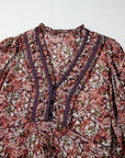 Floral Frilled V-Neck Split Front Tiered Midi Dress