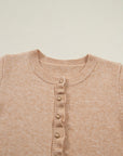 Solid Ruffle Trim Button Front Cardigan