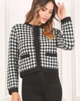 Lilou Black Check Knitted Jacket