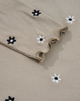 Floral Ribbed Embroidered Long Sleeve Top