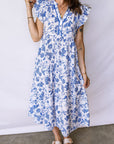 Floral Ruffle Tiered Midi Dress