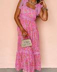 Floral Lace Tied-Strap Empire Waist Maxi Dress
