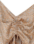 Lilou Short Sleeve Leopard Print Shirred Dress