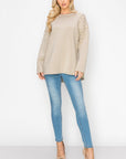 Fiona French Scuba Knit Pearl Hi-Low Top - My Pampered Life Seattle