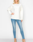 Fiona French Scuba Knit Pearl Hi-Low Top - My Pampered Life Seattle