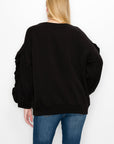 Ferra French Scuba Knit Top with Ruffled Zipper Sleeves - My Pampered Life Seattle