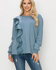 Tania Knit Ruffled Top - My Pampered Life Seattle