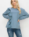 Tania Knit Ruffled Top - My Pampered Life Seattle