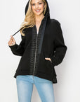 Faiza French Scuba Knit Jacket with Tweed - My Pampered Life Seattle