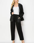Faiza French Scuba Knit Jacket with Tweed - My Pampered Life Seattle