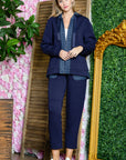 Faiza French Scuba Knit Jacket with Tweed - My Pampered Life Seattle