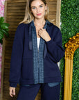 Faiza French Scuba Knit Jacket with Tweed - My Pampered Life Seattle