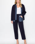 Faiza French Scuba Knit Jacket with Tweed - My Pampered Life Seattle