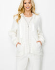 Faiza French Scuba Knit Jacket with Tweed - My Pampered Life Seattle