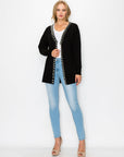 Syani Knitted Sweater Cardigan with Pearls - My Pampered Life Seattle