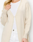 Syani Knitted Sweater Cardigan with Pearls - My Pampered Life Seattle