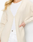 Syani Knitted Sweater Cardigan with Pearls - My Pampered Life Seattle