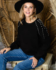Suze Knitted Sweater with Pearls - My Pampered Life Seattle