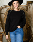 Suze Knitted Sweater with Pearls - My Pampered Life Seattle