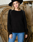 Suze Knitted Sweater with Pearls - My Pampered Life Seattle