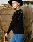 Suze Knitted Sweater with Pearls - My Pampered Life Seattle