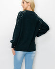 Suze Knitted Sweater with Pearls - My Pampered Life Seattle