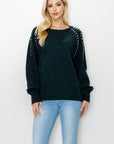 Suze Knitted Sweater with Pearls - My Pampered Life Seattle