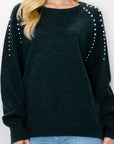 Suze Knitted Sweater with Pearls - My Pampered Life Seattle