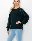 Suze Knitted Sweater with Pearls - My Pampered Life Seattle