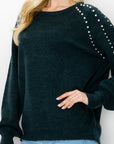 Suze Knitted Sweater with Pearls - My Pampered Life Seattle