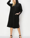 Kylia Crepe Knit Dress with Hoodie - My Pampered Life Seattle