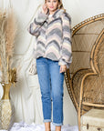 Jonna Chevron Fur Jacket
