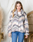 Jonna Chevron Fur Jacket