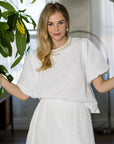 Windelle Textured Top with Pearls - My Pampered Life Seattle