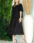 Willis Textured Skirt with Pearls - My Pampered Life Seattle