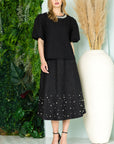 Willis Textured Skirt with Pearls - My Pampered Life Seattle