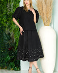 Willis Textured Skirt with Pearls - My Pampered Life Seattle