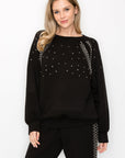 Fredericka Stretch French Scuba Top with Studs