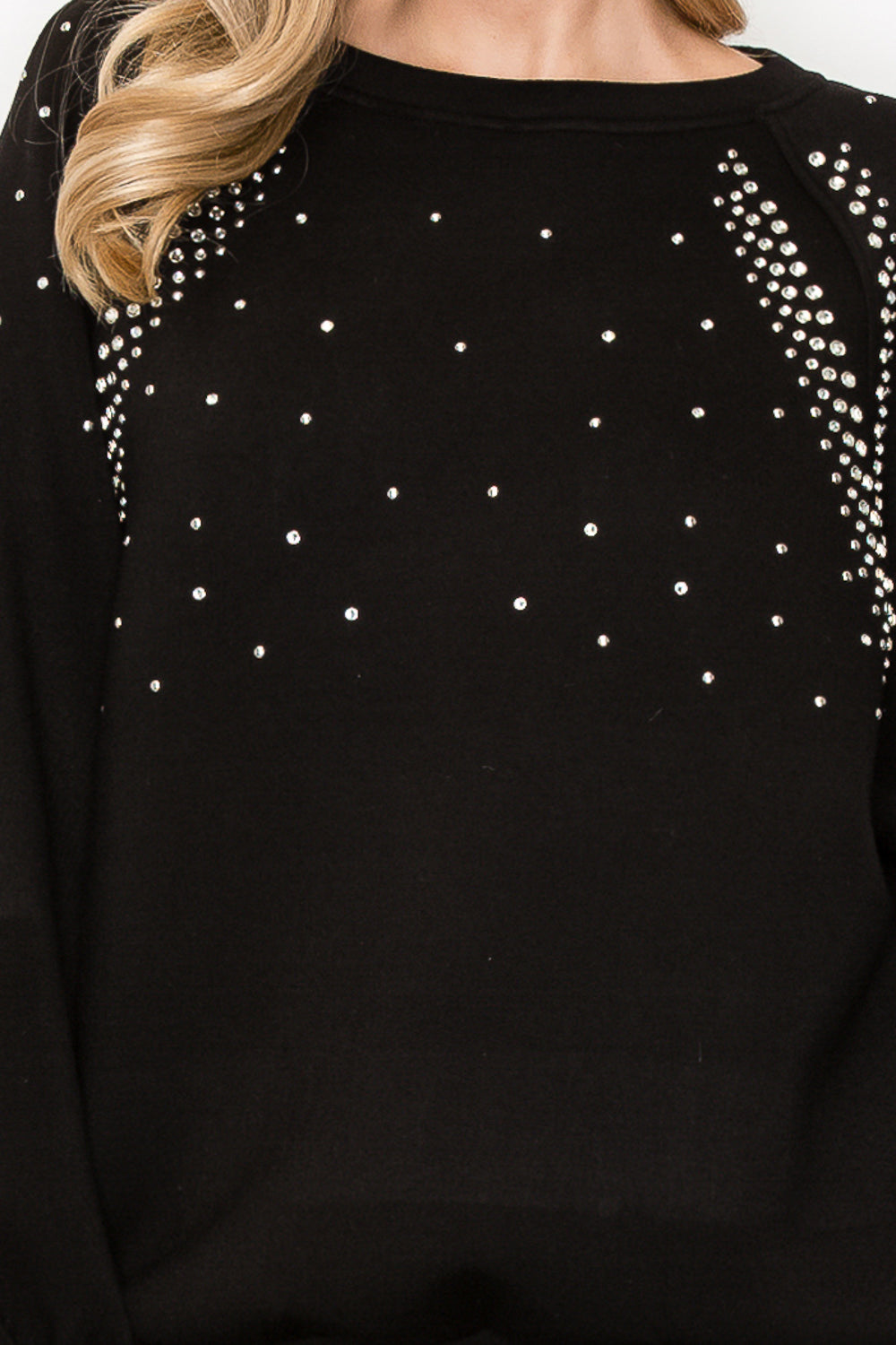 Fredericka Stretch French Scuba Top with Studs