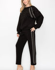 Finna Stretch French Scuba Pant with Studs - My Pampered Life Seattle