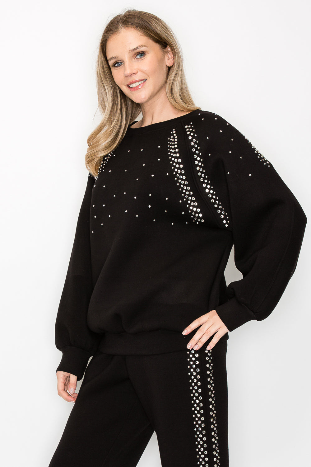 Fredericka Stretch French Scuba Top with Studs