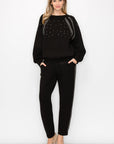 Fredericka Stretch French Scuba Top with Studs