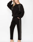 Finna Stretch French Scuba Pant with Studs - My Pampered Life Seattle